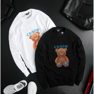 Áo nỉ Sweater gấu nâu CHAOS cực đáng yêu [FREESHIP] Áo sweater dày dặn, áo sweater nam nữ đẹp,áo đôi đẹp