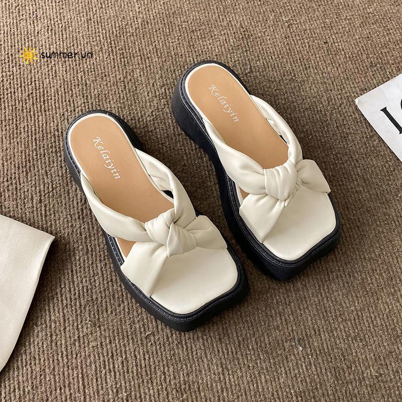 Dép Xỏ Ngón Đế Dày Chống Trượt Dễ Phối Đồ Thời Trang Mùa Hè Cho Nữ 2022