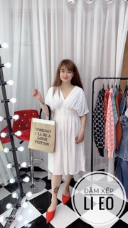 Bigsize Đầm xếp li eo D422