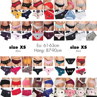 (size XS) Quần lót cotton, quần su, quần cotton phối ren, quần ren, lọt khe, Victoria's Secret USA