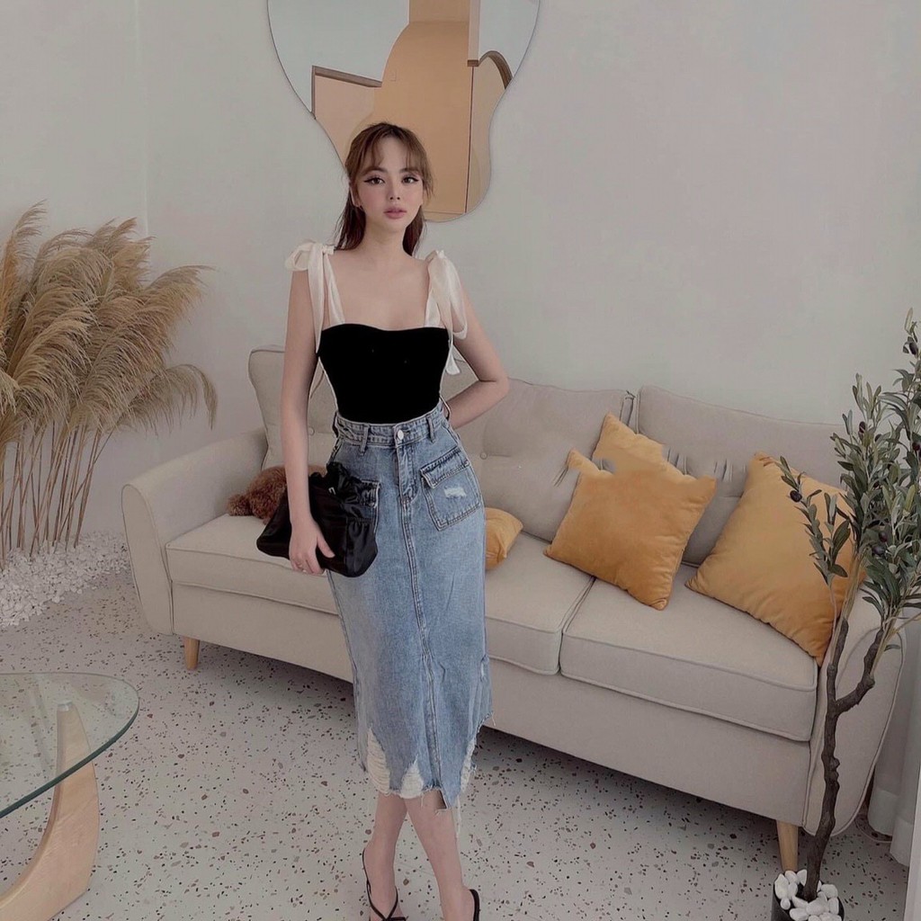 [FREESHIP] Áo Hai Dây Cột Nơ Hotgirl BGTV74213