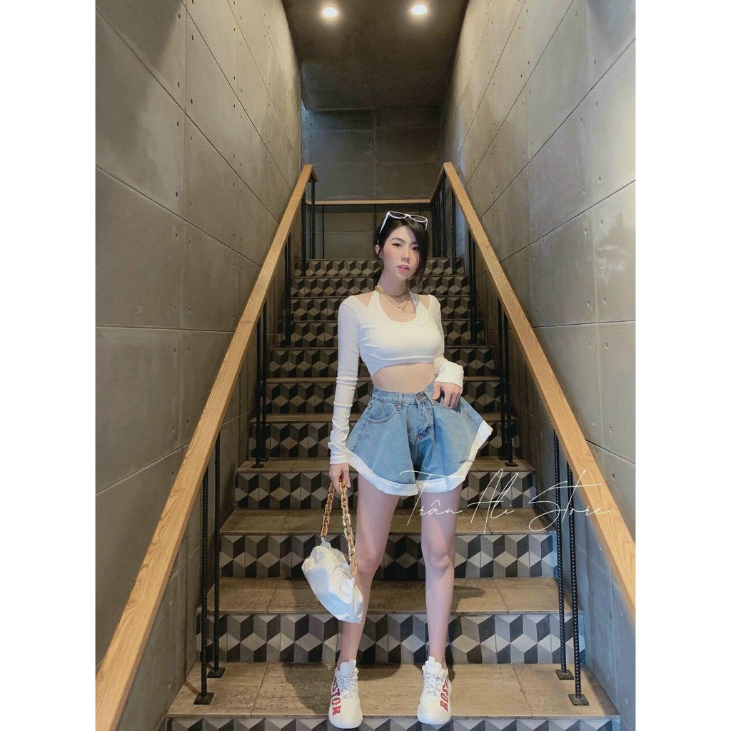 [Mã FAMAYWA giảm 10K đơn 50K] quần short jean dáng xòe viền trắng xinh mẫu cá tính xinh xắn đủ sz | BigBuy360 - bigbuy360.vn