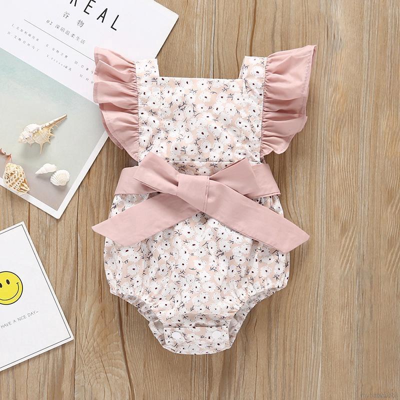 My Baby  Jumpsuit tay loe hoạ tiết hoa cho bé