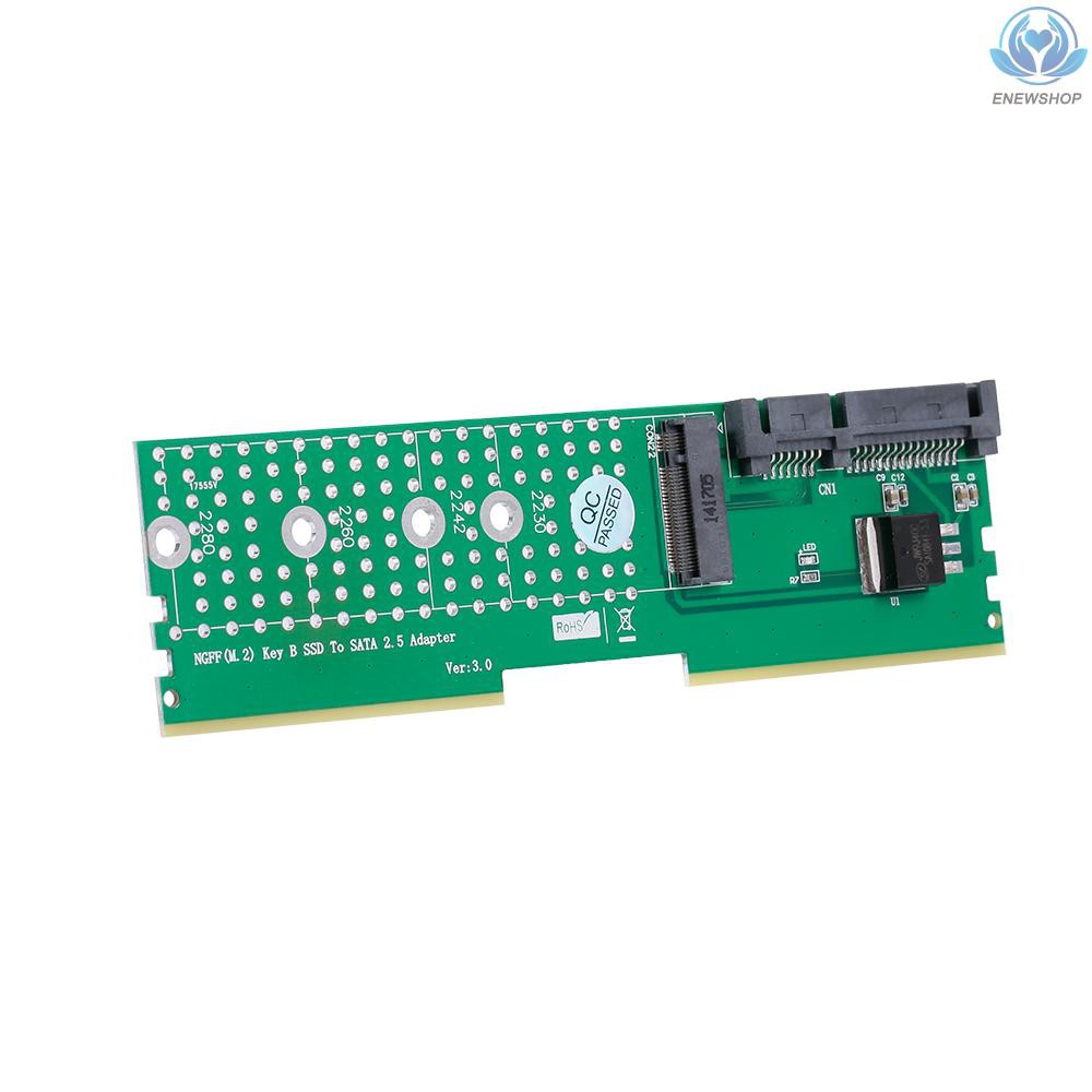 【enew】M.2 NGFF B-Key SSD to SATA Adapter DDR Memory Slot Expansion Board Raiser Riser Card Support 2230 2242 2260 2280 M2 SSD