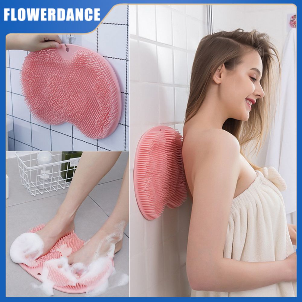 Sữa Tắm Cọ Lưng Máy Massage Miếng Lót 1 Silicone Mềm Hút Phòng Tắm Tẩy Trượt Làm Sạch Da Chết Loại Bỏ Chân Bàn Chải miếng Lót Thảm Nhà Tắm Flowerdance