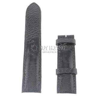 Dây đồng hồ da đà điểu size lớn màu đen PH8409