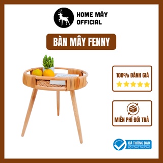 Bàn mây tre đan trang trí phòng khách, bàn tròn HOME MÂY 3 chân chắc chắn tạo điểm nhấn cho gian phòng