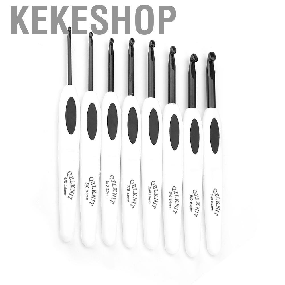 Set 8 Kim Đan Len Bằng Nhôm Cán Nhựa Trắng