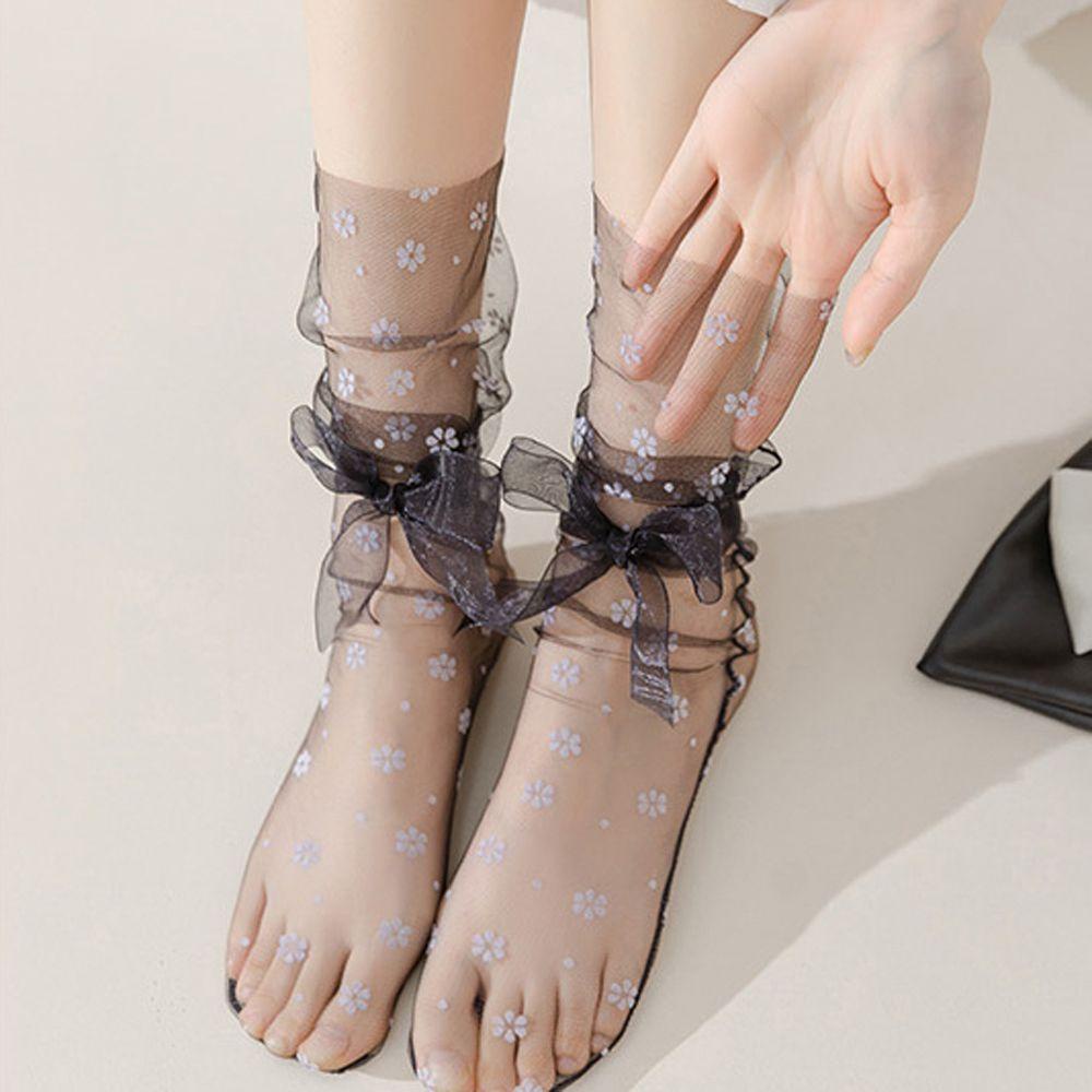 Vớ Lưới Lụa Lolita Nhật Bản Họa Tiết Ngôi Sao Đáng Yêu Cho Nữ