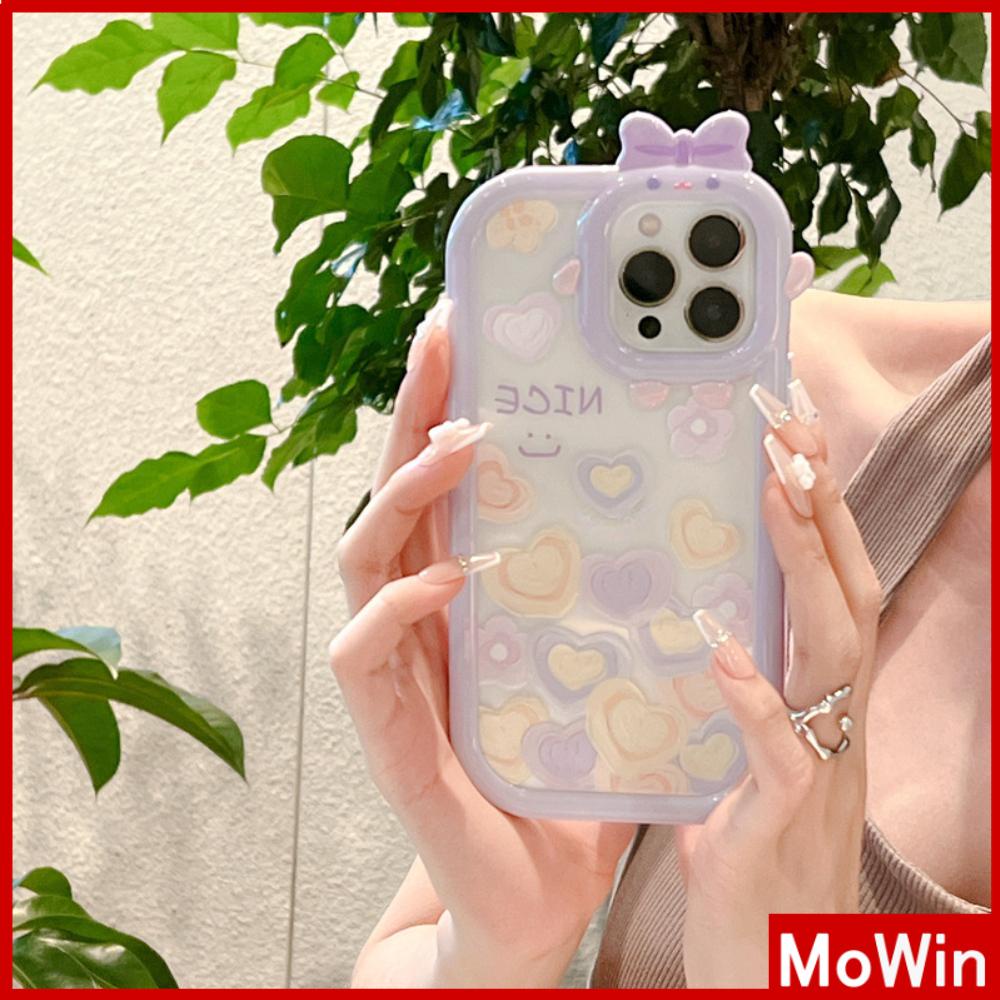 Ốp điện thoại silicon trong mịn in tim tím thích hợp cho iPhone 11 Pro Max 13 Pro Max 12 Pro Max 7Plus xr XS Max