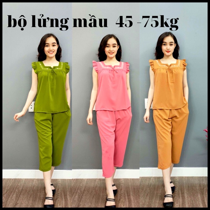 Đồ bộ mặc nhà nữ vải mát mặc hè được chọn mầu, đồ bộ trung niên bigsize vải mát