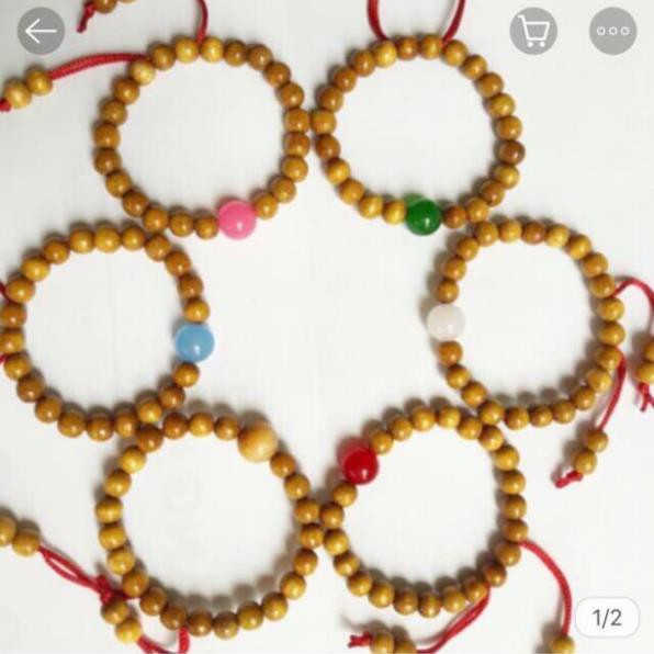 [MB01] Vòng dâu tằm gắn đá phong thuỷ