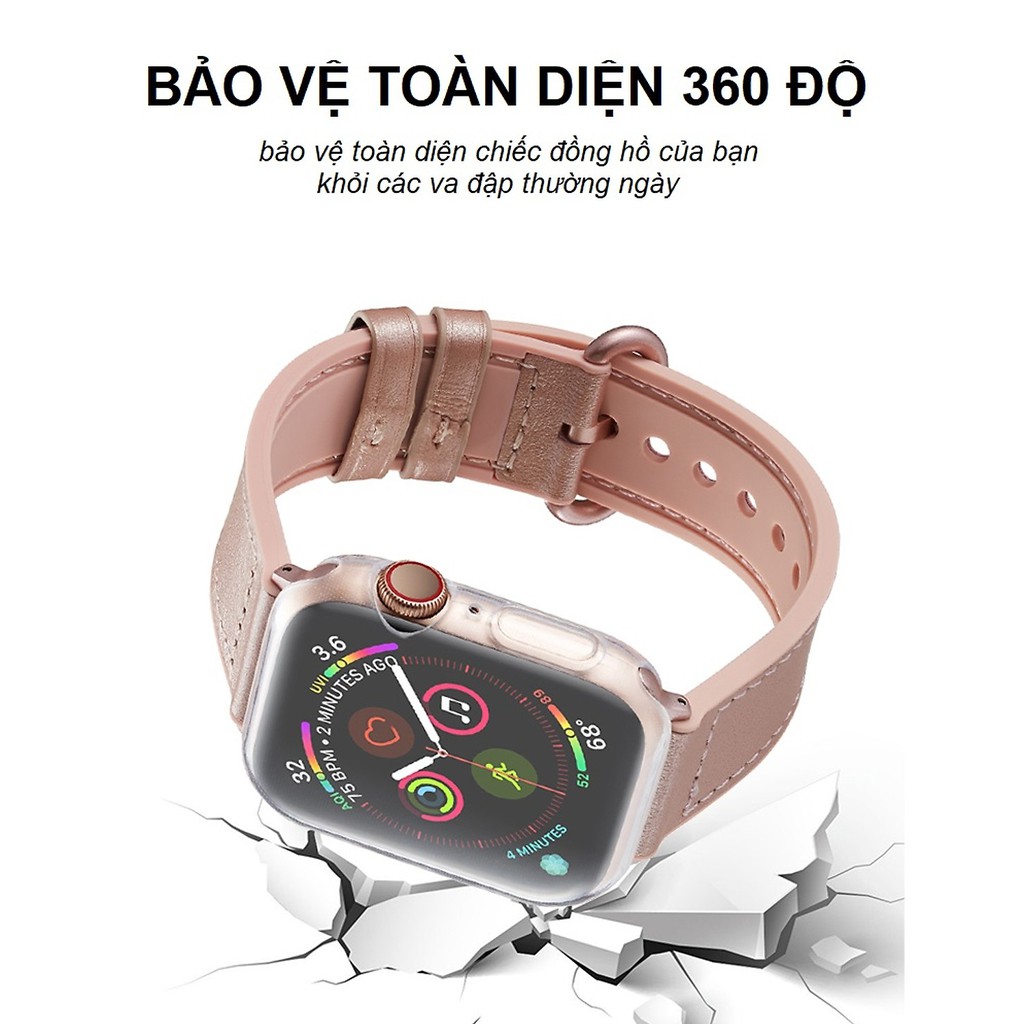 Bộ 2 Case Ốp Dẻo Silicon Dành Cho Apple Watch 40mm Series 4 (Chống Va Đập Trầy Xước, Chống Bụi, Bảo Vệ Viền Và Mặt Đồng