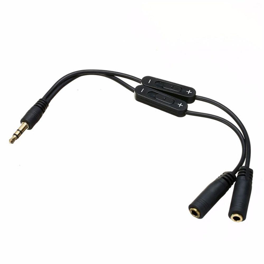 Dây Cáp Âm Thanh Chất Lượng Cao 3.5mm One-Divided-two Sang 2 Đầu Điều Khiển Âm Lượng