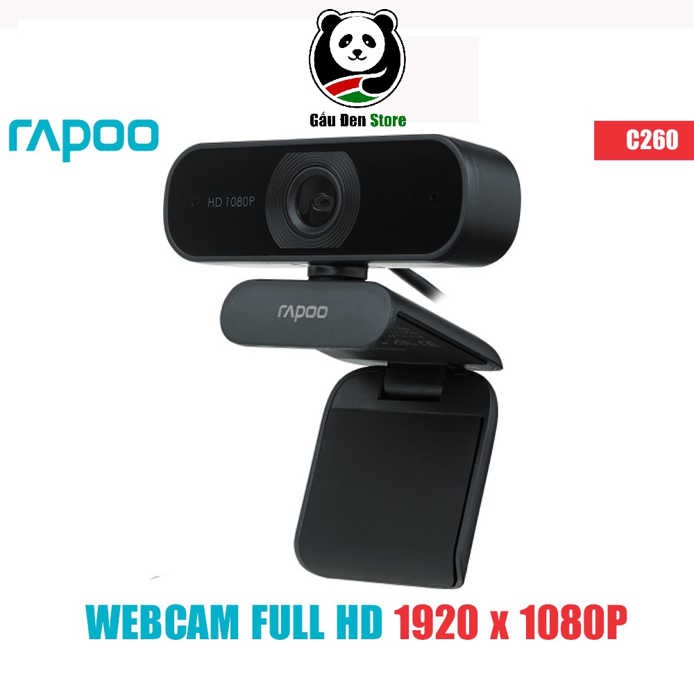 Webcam Rapoo C260 Độ Phân Giải Full HD 1080p - Hàng Chính Hãng