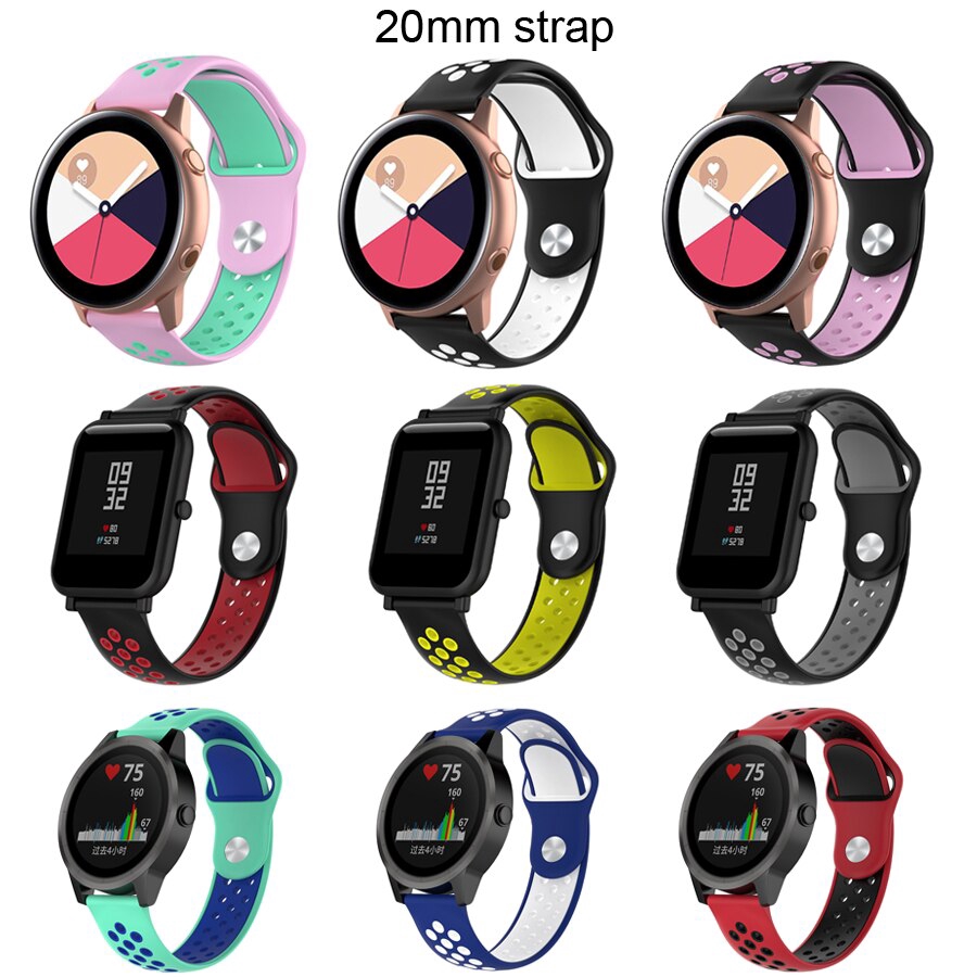 Dây đeo đồng hồ 20mm 22mm bằng silicone cho Huawei Gt Magic Samsung Gear S2 S3 42 46