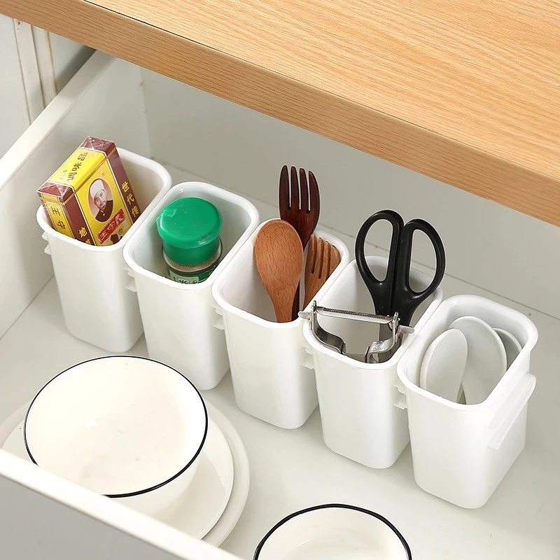 Hộp Đựng Đồ Dùng / Muỗng / Đồ Ăn Để Tủ Lạnh Tiện Dụng Cho Nhà Bếp Giá Đỡ