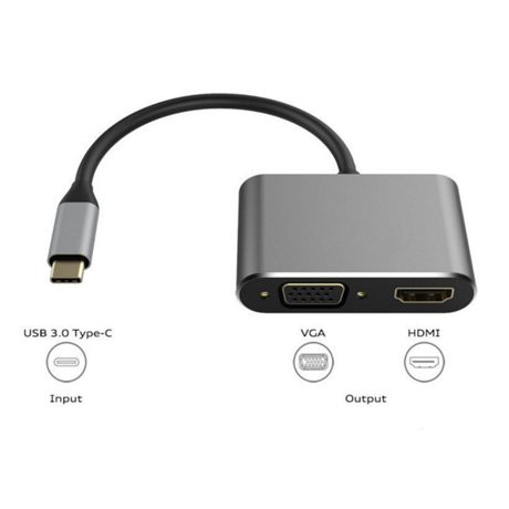 Cáp Chuyển USB Type-C To HDMI Và VGA Uteck - Dùng cho Macbook