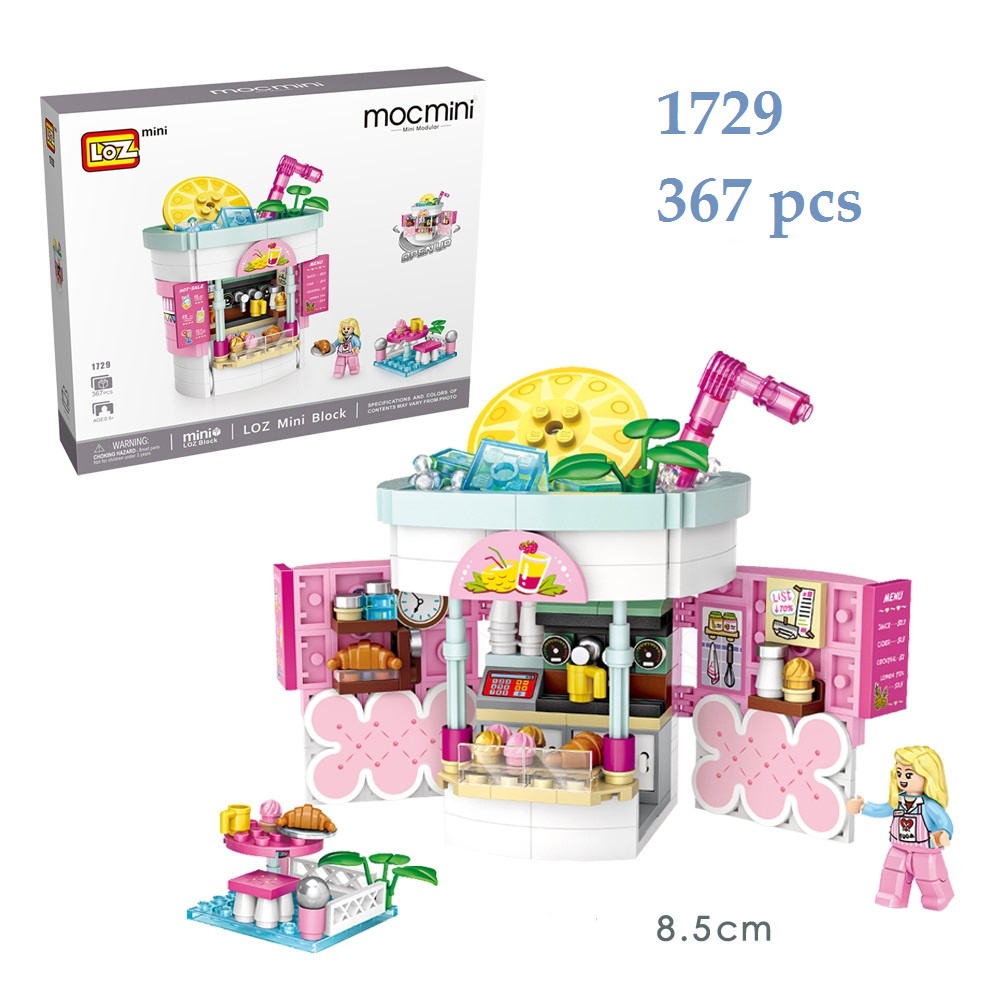 Đồ chơi lắp ghép building blocks LOZ cửa hàng tiện lợi- Drink shop- Hamburger shop- Cake shop-Chips shop