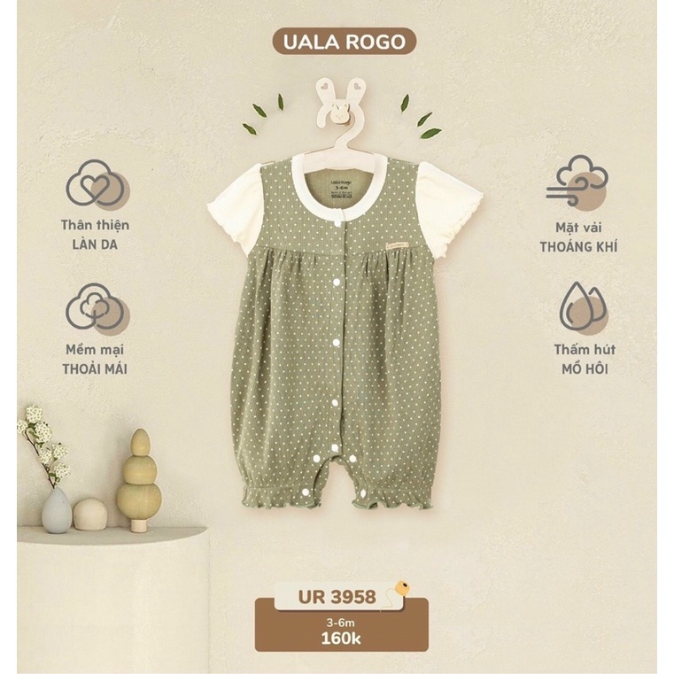 body cộc bé gái uala rogo (3m-12m)