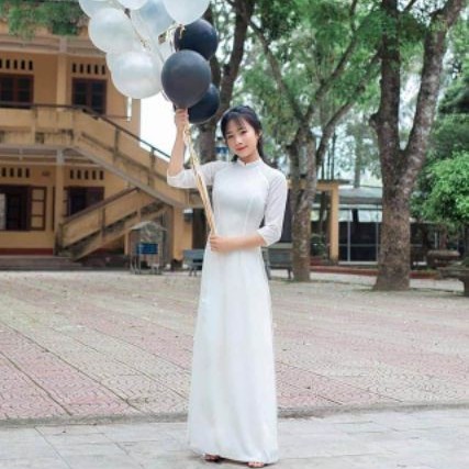 Áo dài trắng nữ sinh lụa tây thi loại 1, tay dài