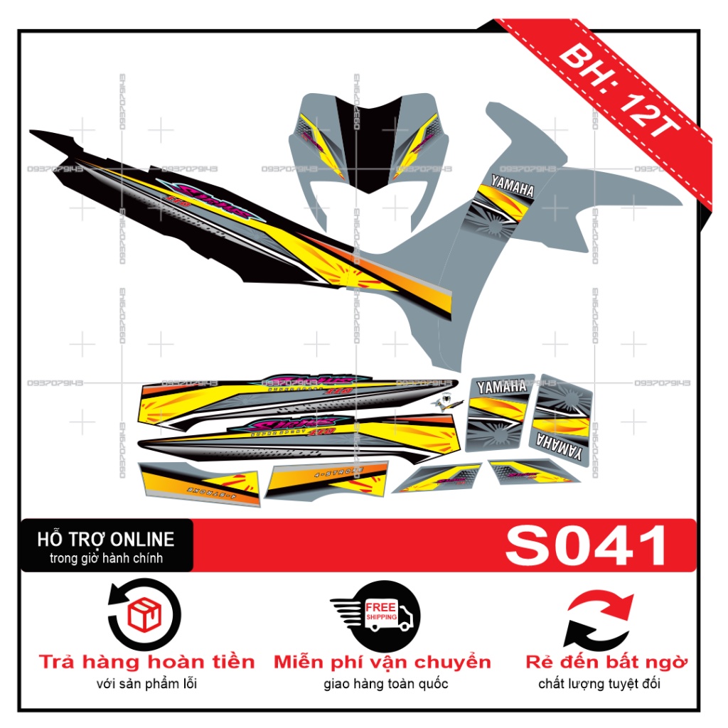 Tem rời sirius xám xi măng S041 -- SHIN DECAL 2