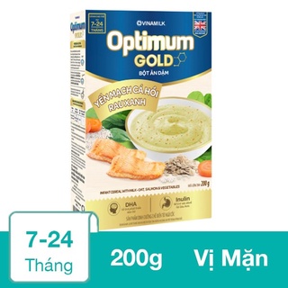 [HSD T2-2024] Bột Ăn Dặm Optimum Gold Yến Mạch Cá Hồi Rau Xanh – HG 200gr