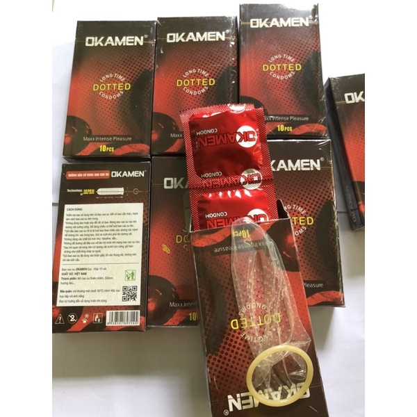 Bao cao su gai Okamen hộp 10cái
