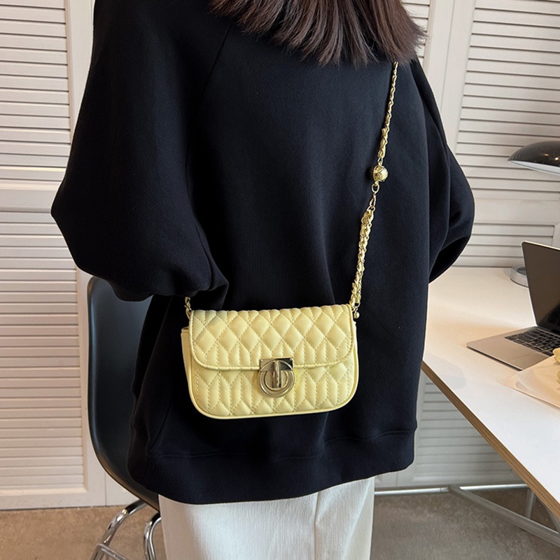 Ielgy Túi Xách Vuông Nhỏ Kết Cấu Nổ Cao Cấp Phối Dây Xích Đeo Vai Phổ Biến Dành Cho Bạn Nữ