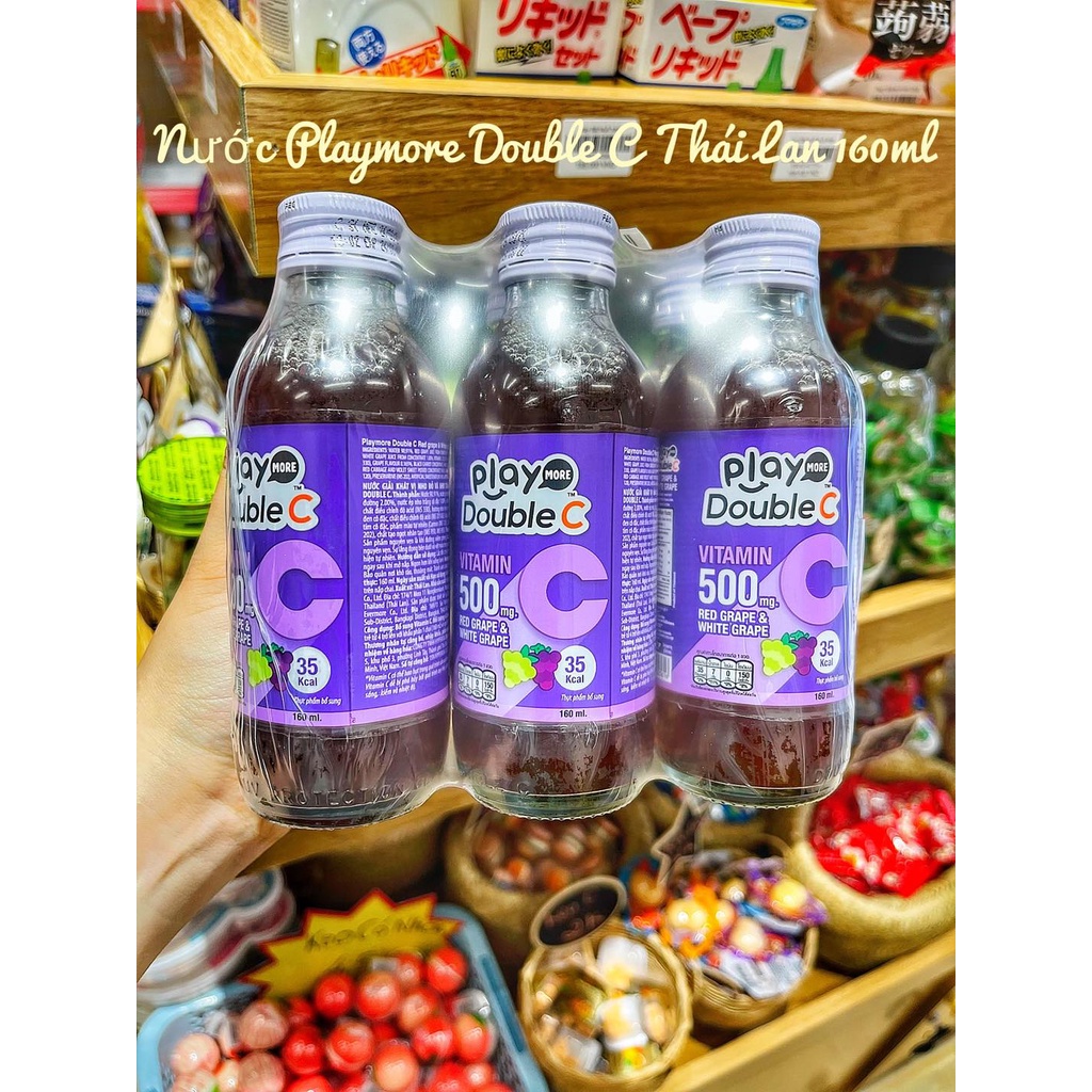 1 lốc 6 chai 160ml ⚡Nước Hoa Quả PlayMore Double Vitamin C Thái Lan 🍋 CHUẨN HÀNG⚡