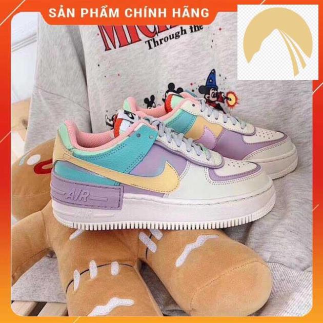 Mới về 👟 Giày thể theo nữ a.f.1 shadow cầu vồng, giày Ari Force Shadow bảy màu Nữ full size