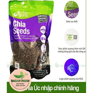 HẠT CHIA TÍM ÚC ABSOLUTE ORGANIC (1KG)- ĐÁY TÚI LOGO ECOFRAM
