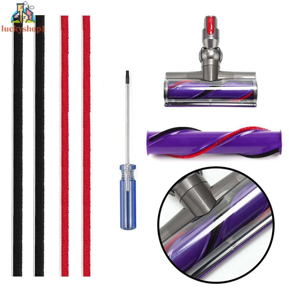 Trực tiếp ổ đĩa Brush Rod Tuple cho Dyson V6 V7 V8 V10 Máy hút bụi 4 dải 2 bộ+tuốc nơ vít một