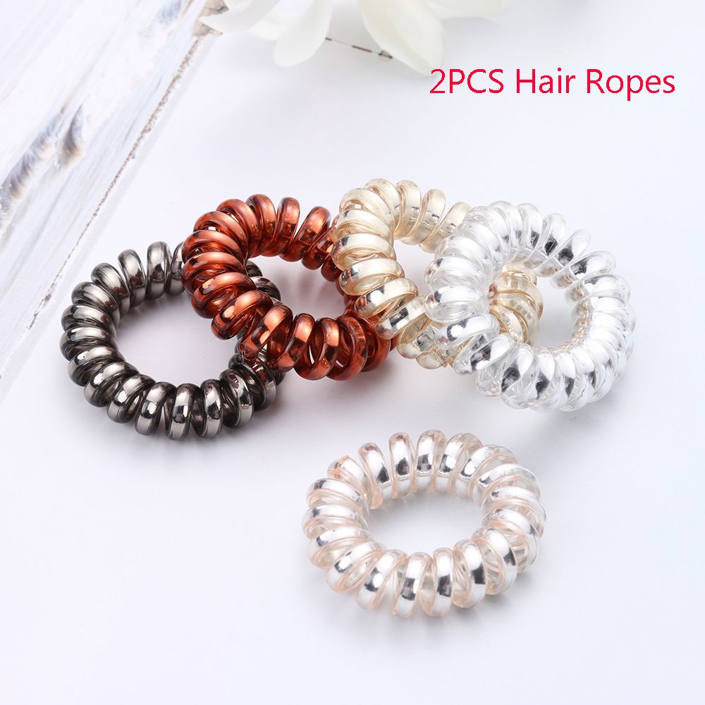 Set 2 dây cột tóc cao su màu trơn Mihan1