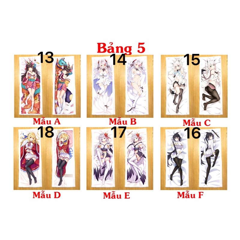 gối ôm anime Azur lane dài 40x1m có nhiều mẫu bấm chọn