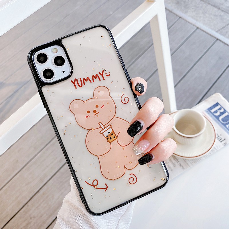 Ốp lưng iphone Bear Yummy viền màu 5/5s/6/6plus/6s/6splus/7/7plus/8/8plus/x/xr/xs/11/12/pro/max/plus/promax | BigBuy360 - bigbuy360.vn