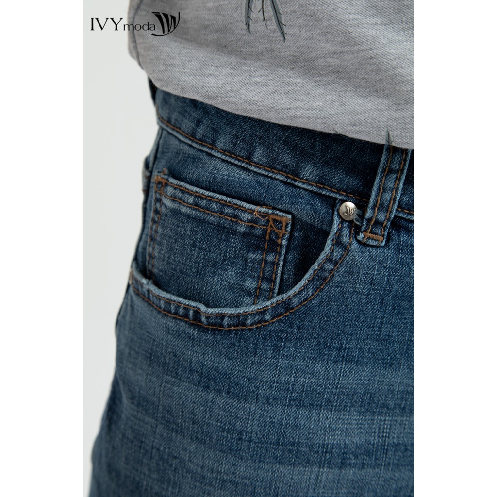 [NHẬP WABRTL5 GIẢM 10% TỐI ĐA 50K ĐH 250K ]Quần sooc jeans dáng regular IVY moda MS 23E2593
