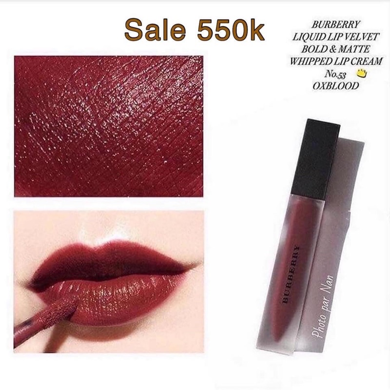 Săn SALE son Burberry velvet Oxblood