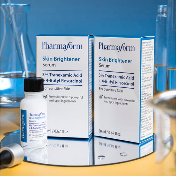Serum Pharmaform Skin Brightener 3% Tranexamic acid + 5% Niacinamide làm mờ vết nám, làm sáng và đều màu da 20ml
