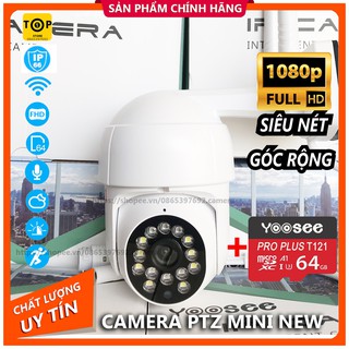 Camera Ngoài Trời YooSee PTZ 14 LED Mini Xoay 360 - Full HD Siêu Nét, Kèm Thẻ Nhớ
