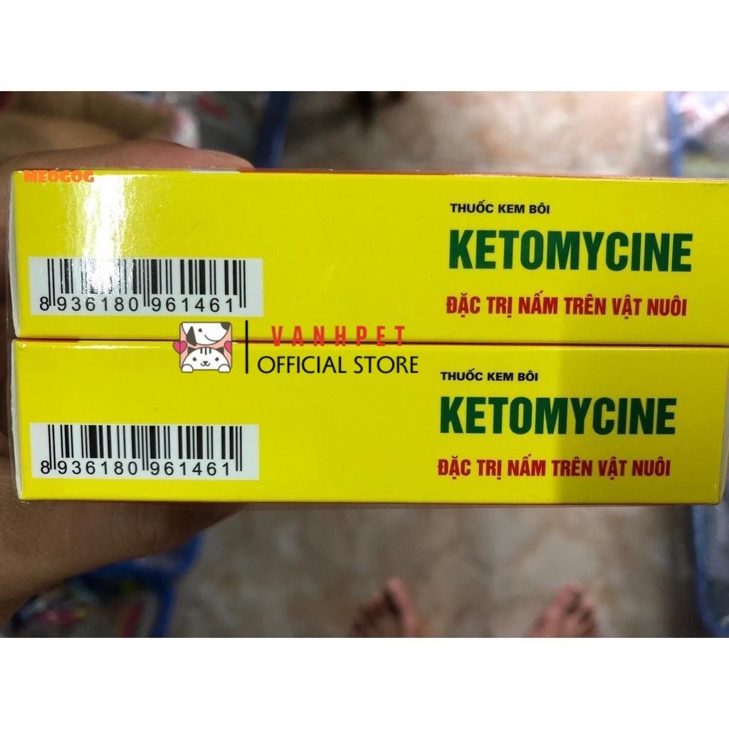 Kem bôi nấm Ketomycine tuýp 25g chuẩn trên chó mèo, gia súc và gia cầm - vanhpet