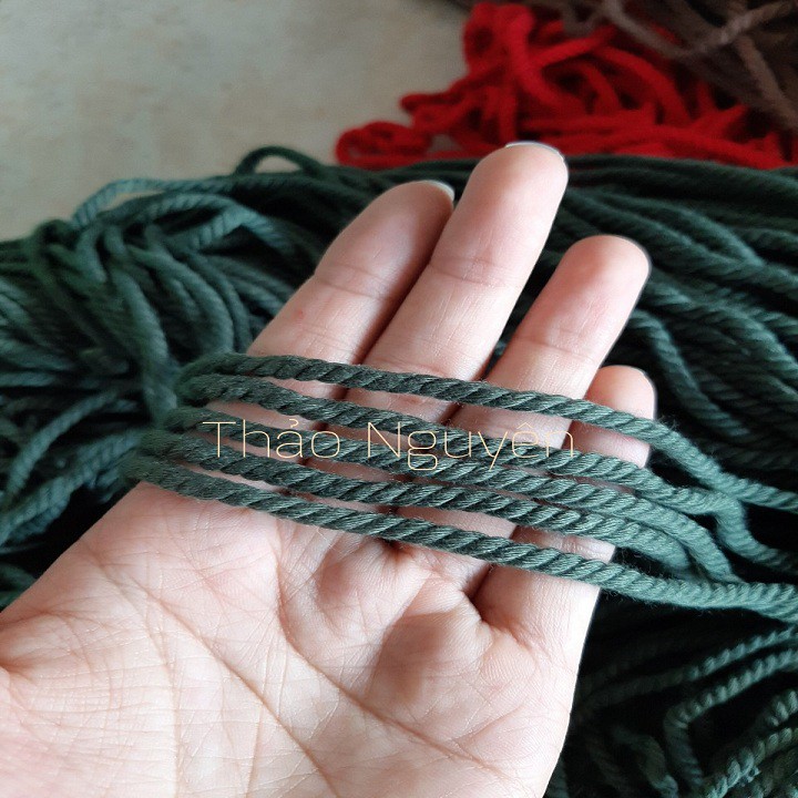 Dây thừng se macrame , dây cotton . Nhiều màu size 3mm.