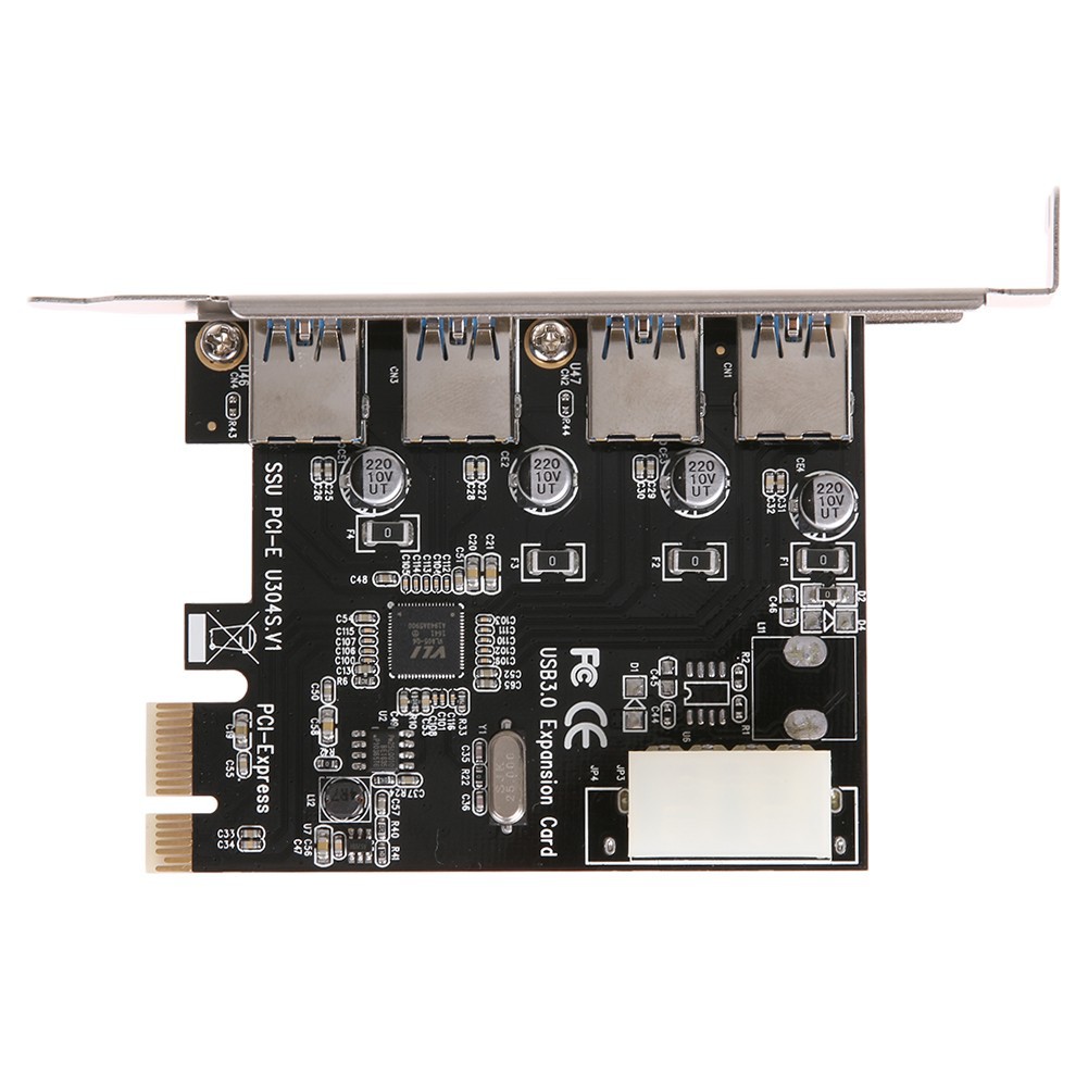 Card mở rộng PCIE 1X sang 4 cổng USB 3.0 kèm phụ kiện
