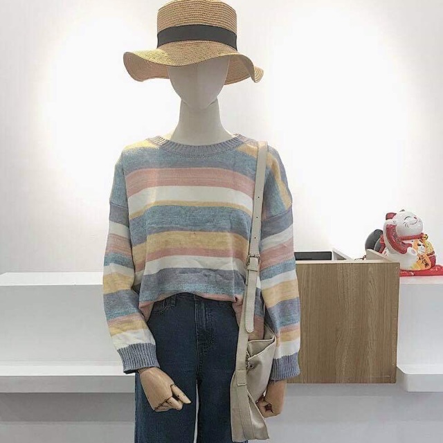 👾ÁO LEN SỌC NGANG👾VINTAGE