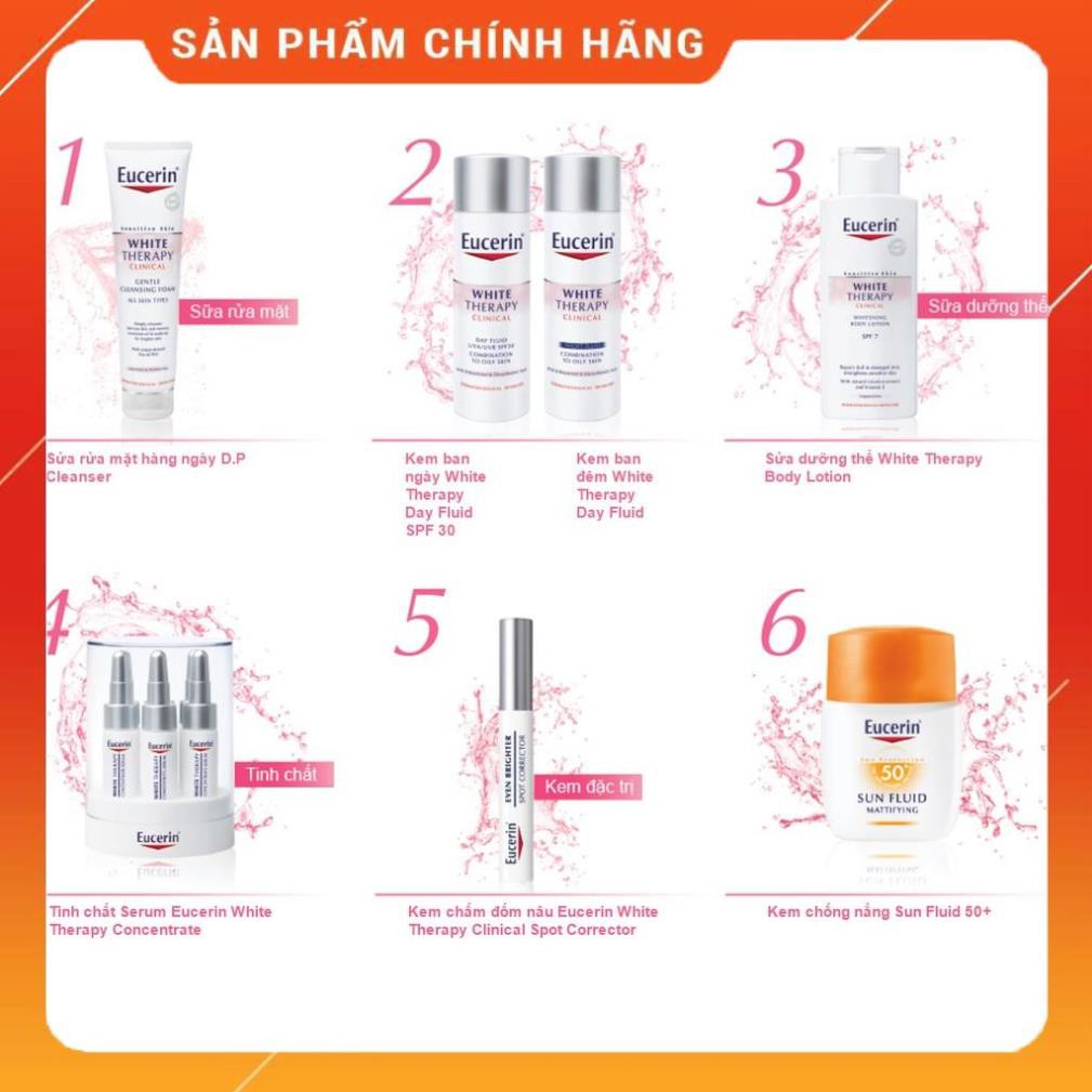 [Hàng Xịn] TINH CHẤT DƯỠNG TRẮNG DA GIẢM THÂM NÁM (5 ML X 6 ỐNG) EUCERIN WHITE THERAPY CONCENTRATE SERUM