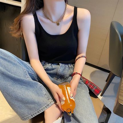 Áo Dệt Kim Sát Nách Thời Trang Hàn Quốc Quyến Rũ Cho Nữ