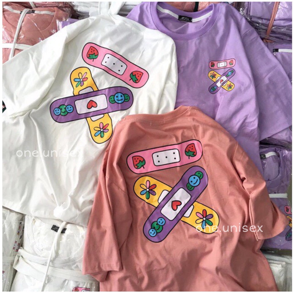 Áo STICKER Unisex tay lỡ