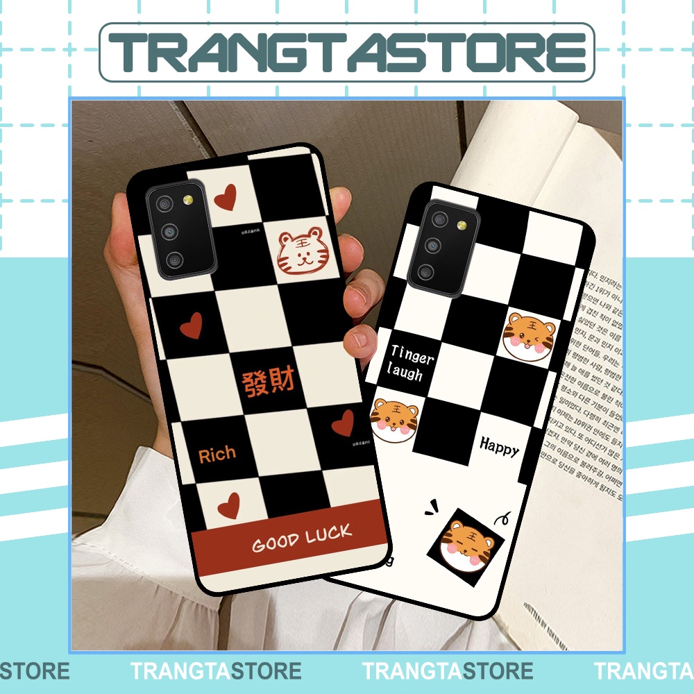 Ốp lưng Samsung A02s / A03s in hình sọc caro, họa tiết đen trắng dễ thương