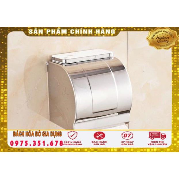 Lô giấy vệ sinh hộp kín Inox 304 dày dặn (đựng được cả giấy có lõi và không lõi)