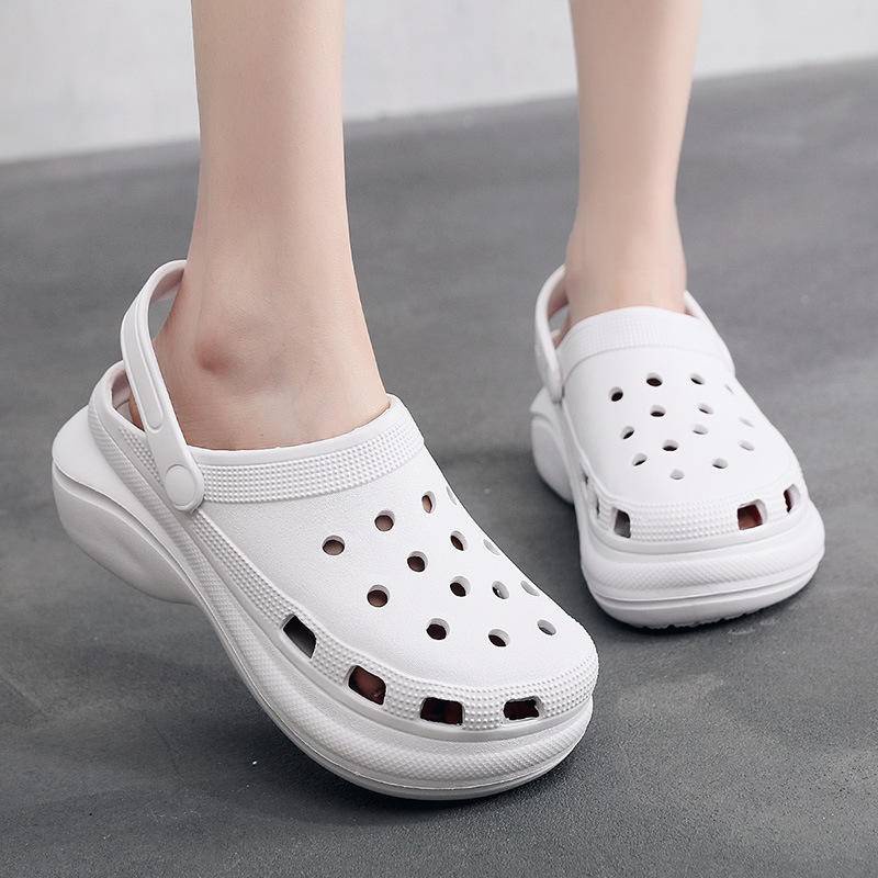 crocs sticker Dép Sandal Nữ Đế Bệt 7CM X 2022 newshoes sticker Accessories Stickers Sandals Shoe Decoration